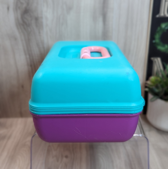 Caboodles of California Colorful Tackle Box Makeup Cosmetic Case 2602 VTG 90s - Picture 7 of 14